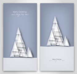 Weihnachtskarte mit Christbaum hellblau