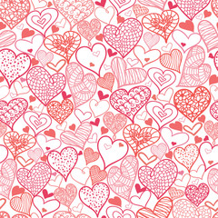 Vector Valentine's Day Hearts Seamless Pattern Background with