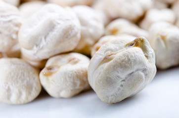 Macro Chickpeas on a saucer