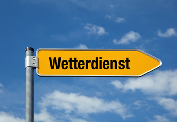 Obraz premium Pfeil mit blauem Himmel WETTERDIENST