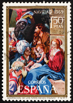 Postage stamp Spain 1969 Adoration of the Magi, Christmas