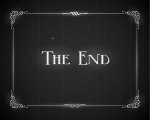 Realistic retro movie ending screen - The End - Editable Vector.	 - 46981466