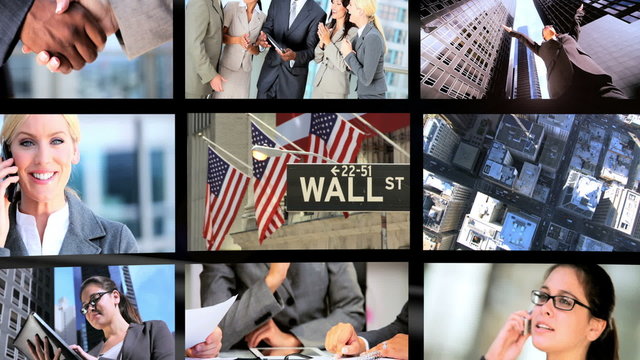 Montage of Modern City Business