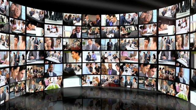 Montage Wall Multiple Panels Business People