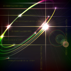 Design technology trendy background with the digital elements.