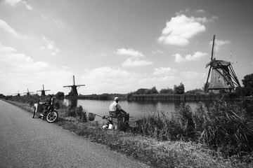 Fototapeta premium A photo of the mills in Kinderdijk