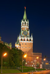 Spasskaya Tower in the Moscow Kremlin. Russia