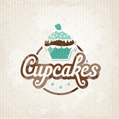 Minz-Muffin auf Grunge Hintergrund