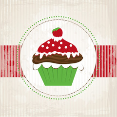 Erdbeer Cupcake im Grunge Look