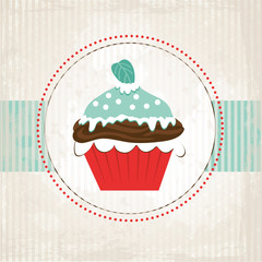 Minz-Muffin auf Grunge Hintergrund