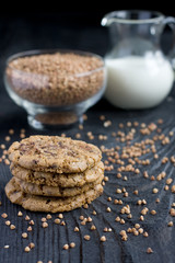 buckwheat flour cookies with chocolate