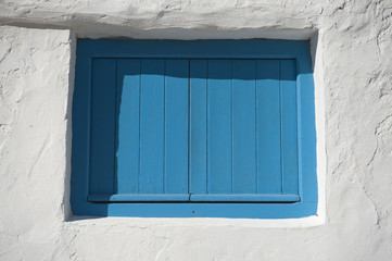 Wooden window in Mediterranean house