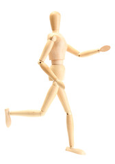 wooden mannequin isolated on white
