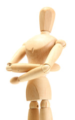 wooden mannequin isolated on white