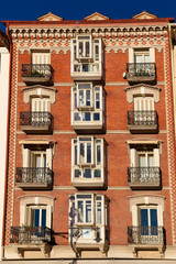Houses in the square of the castle, Pamplona, Navarra, Spain
