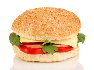 Appetizing sandwich isolated on white