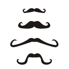 Vector set curly vintage retro gentleman mustaches.