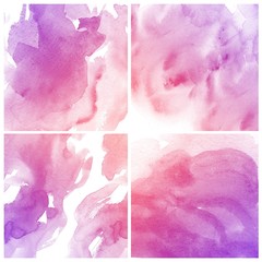 Set of colorful Abstract water color art hand paint background