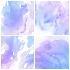 Set of colorful Abstract water color art hand paint background