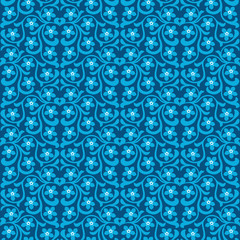 Seamless floral carpet background in blue