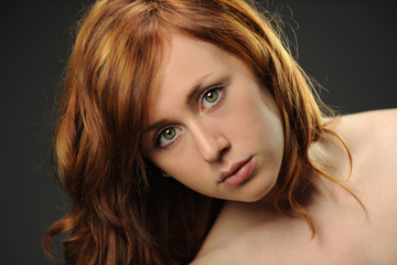 Obraz premium Portrait of Young Red Hair Woman