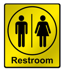 restroom sing on white background