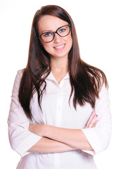 business woman in glasses