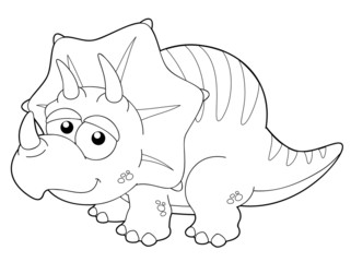 illustration of Cartoon dinosaur outline © sararoom