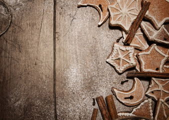 Frame with christmas cookies