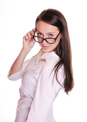 business woman in glasses