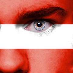 Austria flag on face