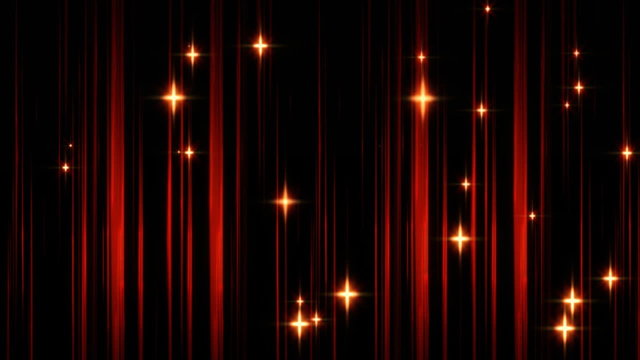 stars and red curtain, loop