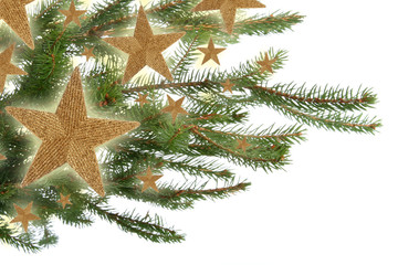 Christmas twig and gold stars © bluebat