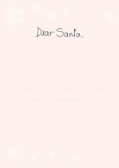 vector illustration of girl's letter to Santa