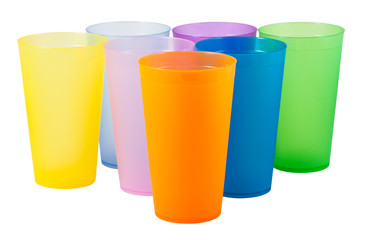 Plastic cups of various color © mbongo