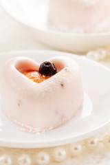 Heart-shaped dessert for Valentine's Day