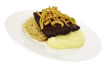 Panhas, Kartoffelpüree, Sauerkraut