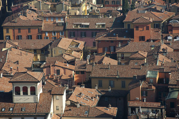 Fototapeta premium Panoramic view of the roofs of Bologna.