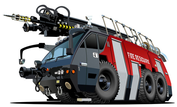 Vector cartoon firetruck