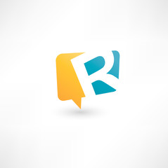 Abstract bubble icon  based on the letter R