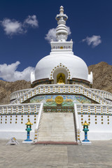 Shanti Stupa in der Nähe von Leh, Ladakh, Indien