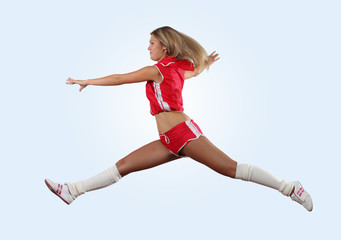 Fototapeta na wymiar jumping dziewczyna cheerleader