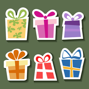 Abstract gift sticker set