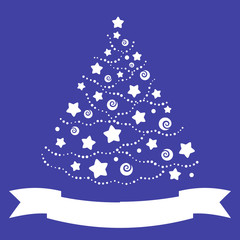 silhouette christmas tree