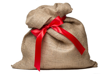 Weihnachtssack mit roter Schleife
