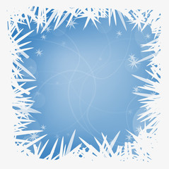 Fototapeta na wymiar Background blue frame of frost