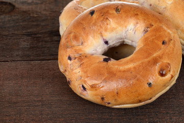 macro blueberry bagels