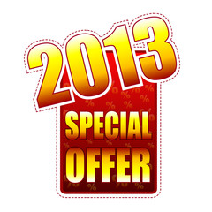 special offer year 2013 label