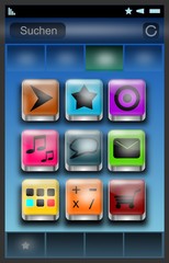 Smartphone - Oberfläche mit Apps
