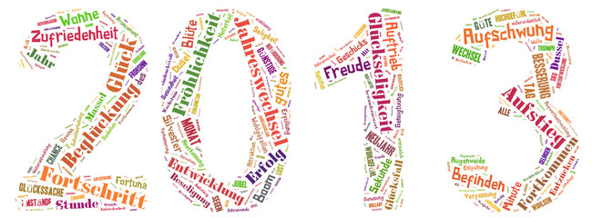 2013 als Stichwortliste und Tagcloud